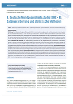 6. Deutsche Mundgesundheitsstudie (DMS • 6): Datenverarbeitung und statistische Methoden