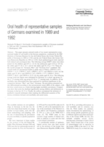 Oral health of representative samples of Germans examined in 1989 and 1992