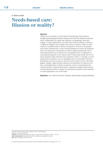 Needs-based care: Illusion or reality?