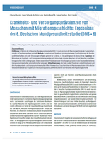 Krankheits- und Versorgungsprävalenzen von Menschen mit Migrationsgeschichte: Ergebnisse der 6. Deutschen Mundgesundheitsstudie (DMS • 6)