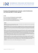 Prevalence of the periodontal status in Germany: results of the 6th German Oral Health Study (DMS • 6). Online Appendix