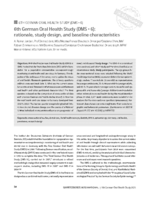 6th German Oral Health Study (DMS • 6): rationale, study design, and baseline characteristics