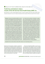 Tooth loss and denture status: results of the 6th German Oral Health Study (DMS • 6)