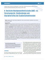 6. Deutsche Mundgesundheitsstudie (DMS • 6): Forschungsziel, Studiendesign und Charakteristika der Studienteilnehmenden