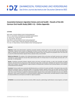 Association between migration history and oral health: results of the 6th German Oral Health Study (DMS • 6). Online Appendix