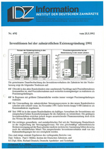 Investitionen bei der zahnärztlichen Existenzgründung 1991