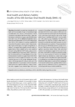 Oral health and dietary habits: results of the 6th German Oral Health Study (DMS • 6)