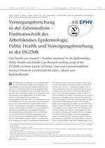 Versorgungsforschung in der Zahnmedizin