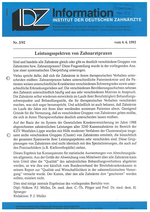 Leistungsspektren von Zahnarztpraxen