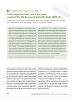 Caries experience and care in Germany: results of the 6th German Oral Health Study (DMS • 6)