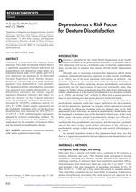Depression as a Risk Factor for Denture Dissatisfaction