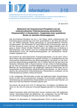 Stellenwert der Empowerment-Perspektive bei der institutionalisierten Patientenberatung zahnärztlicher Körperschaften in Deutschland Stellenwert der Empowerment-Perspektive bei der institutionalisierten Patientenberatung zahnärztlicher Körperschaften in Deutschland