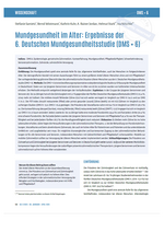 Mundgesundheit im Alter: Ergebnisse der 6. Deutschen Mundgesundheitsstudie (DMS • 6)