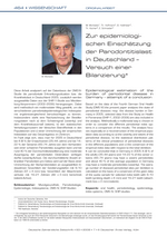 Zur epidemiologischen Einschätzung der Parodontitislast in Deutschland
