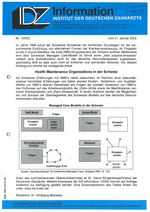 Health Maintenance Organizations in der Schweiz