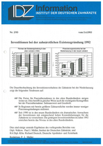 Investitionen bei der zahnärztlichen Existenzgründung 1992