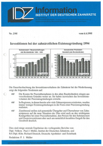 Investitionen bei der zahnärztlichen Existenzgründung 1994